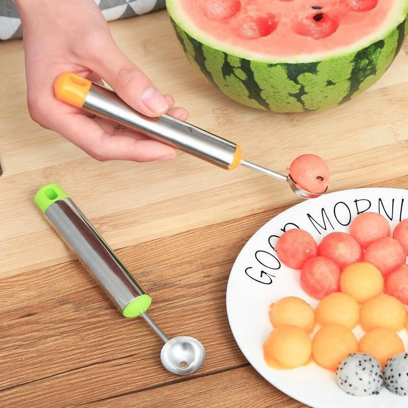 1pc Watermelon spoon, stainless steel digging ball cutter, fruit digging ball spoon, fruit digging flower spoon