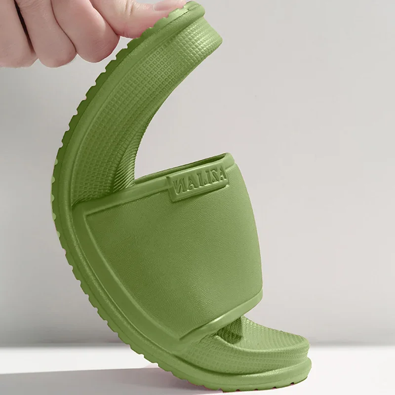 

Summer Solid Color Thick Platform Home Slippers Women Eva Soft Sole Slides Sandals Woman Lightweight Anti-slip Bathroom Slippers