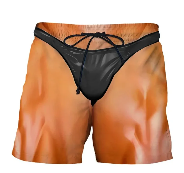 2026 Summer Fashion New Men's Leisure Outdoor Sports Fun Funny Printed Shorts Quick Drying Trendy Mesh Holiday Shorts