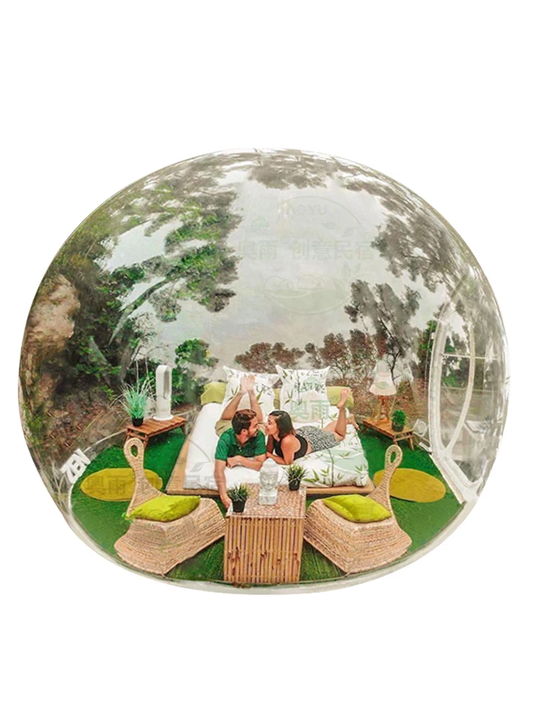 شفافة نفخ فقاعة البيت الناس التخييم شكل الأرض البرية الفاخرة نجمة السماء خيمة صافي فندق أحمر #5
