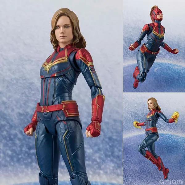 

Original Bandai SHF The Avengers 4: Endgame Moveable Captain Marvel Action Figures Model Ornament Toy The Best Childhood Gift