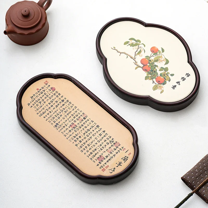 Chinese Style Water Absorbing Dry Foam Tray Quick Drying and Trendy Kung Fu Tea Set Accessories Tea Tray Living Room Decoration
