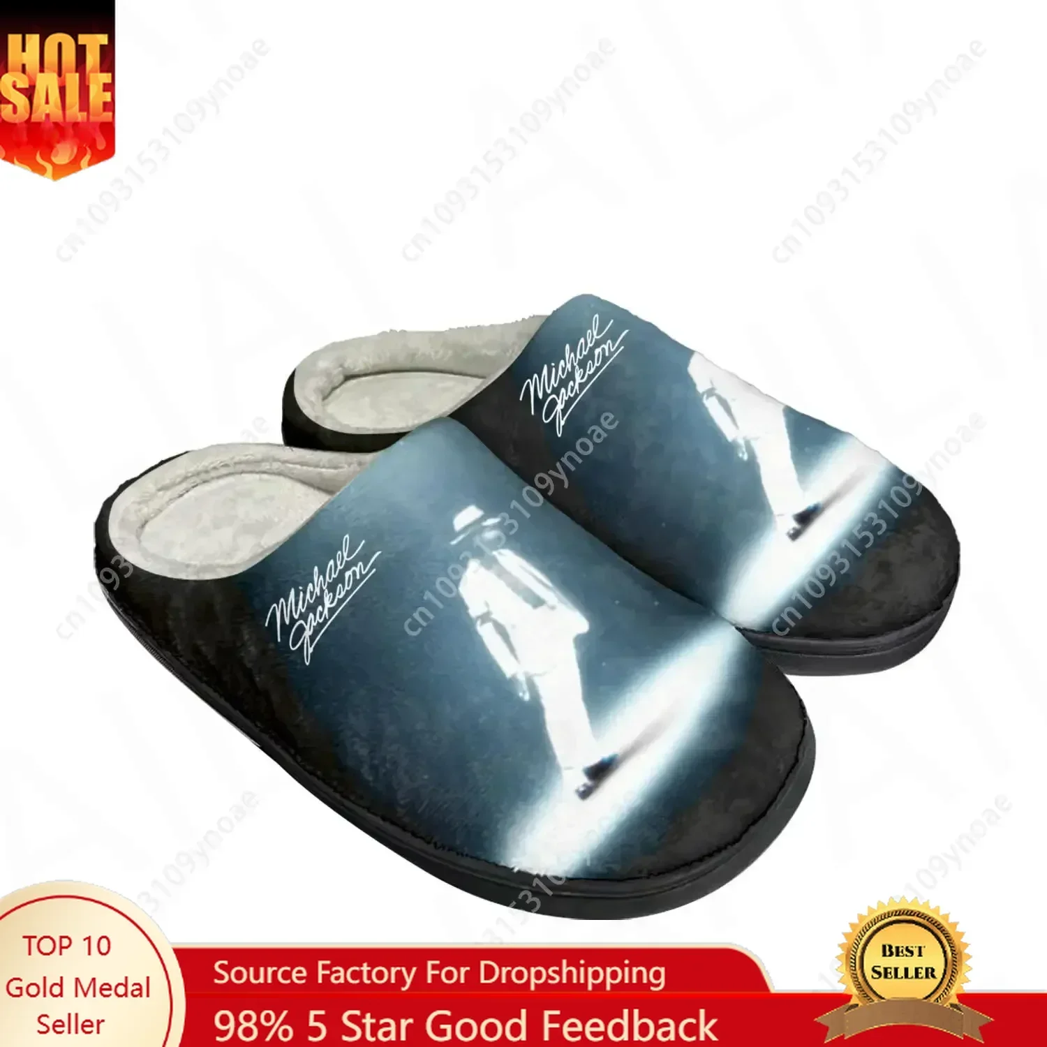 

Michael Jackson Pop Singer Dancer Home Cotton Slippers Mens Womens Sandals Plush Bedroom Keep Warm Shoe Thermal Slipper