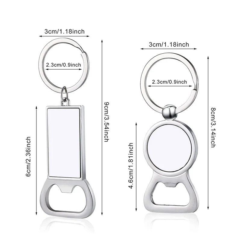 50 шт., пустые брелки для сублимации, сублимационная металлическая открывалка для бутылок, пустой брелок для ключей, алюминиевый брелок для передачи тепла-BTFL