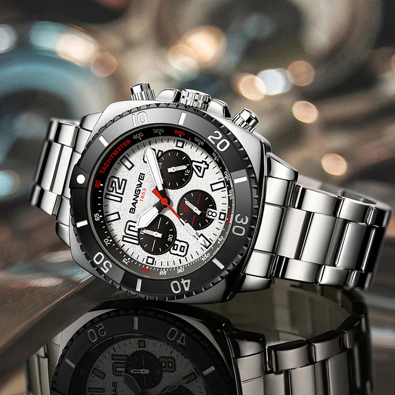 LIGE 2025 ساعة رجالية فاخرة جديدة موضة الأعمال ساعة رجالية عادية رياضية كوارتز ساعة كرونوغراف الذكور مقاوم للماء ساعات للرجال