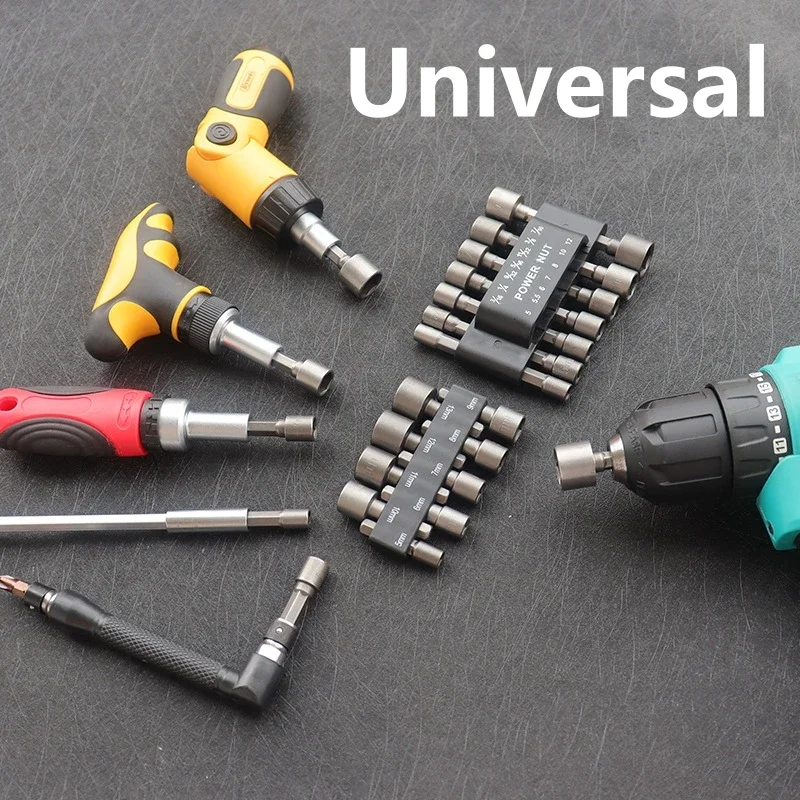 Imagem -06 - Durável Chave de Fenda Porca Soquete Hexagonal Haste Metric Driver Tool Adapter Broca Universal 513 mm Pcs Set