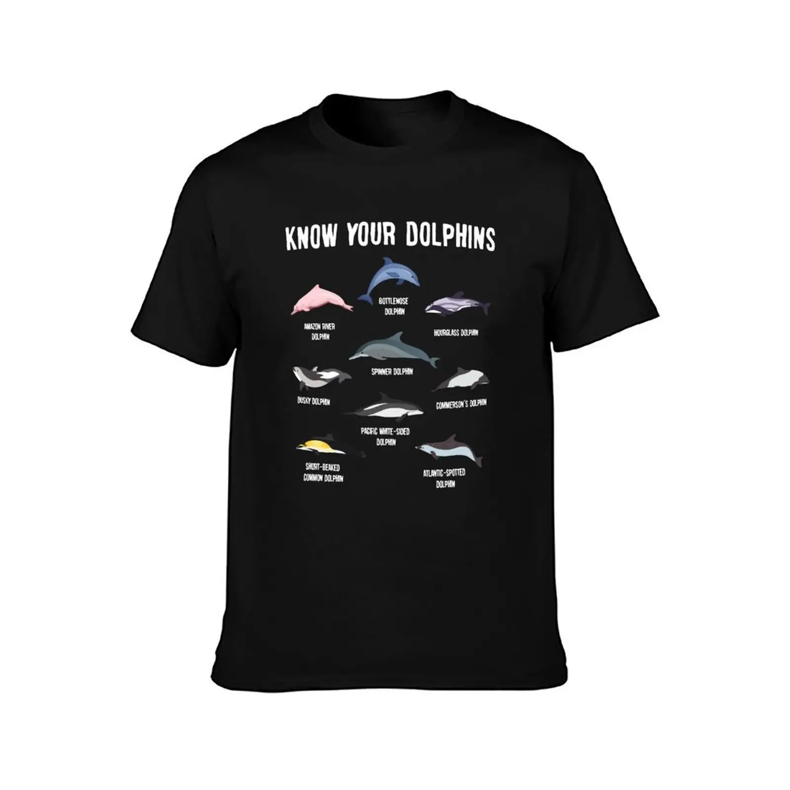 Dolphin Species Dolphins Gift Ocean Marine Biology Dolphin T-Shirt Basic Casual Wear Short Sleeve Top T-Shirt