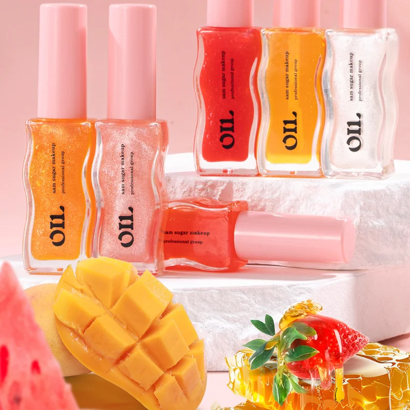 Sheer Pearlescent Mirror Lip Gloss Liquid Lipstick Fruit Honey Infused Lip Oil Reduce Lip Lines Moisturizing Lip Balm Cosmetics