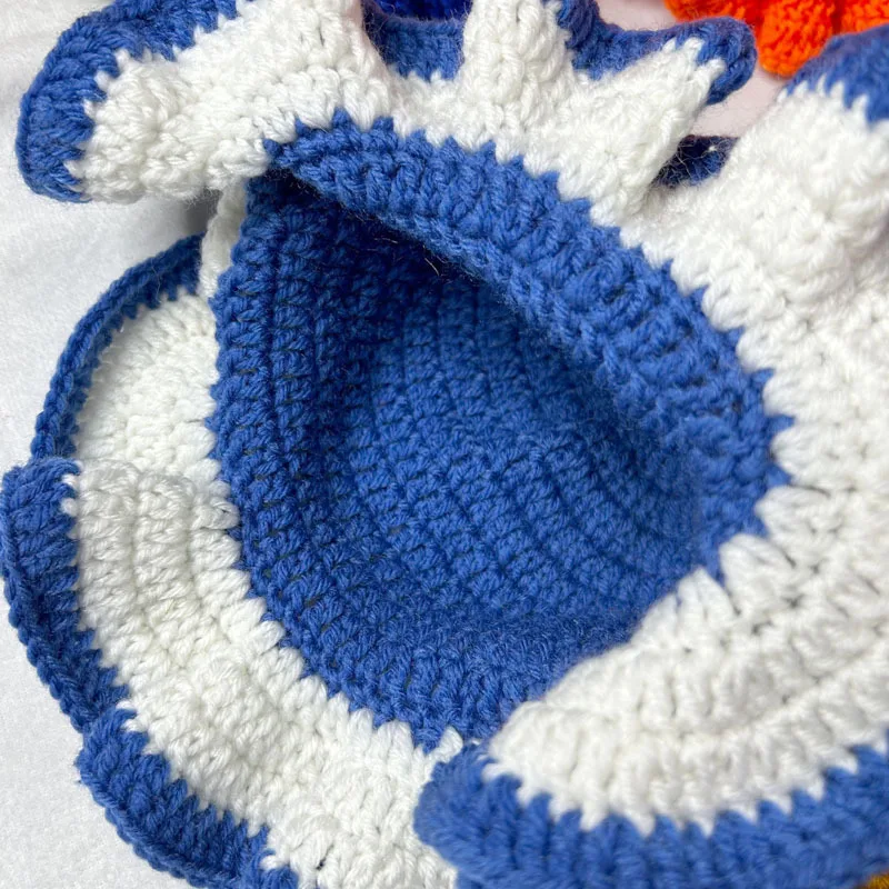 قبعة دلو مخروطية الشكل مصنوعة يدويًا من الكروشيه - قبعة صياد بحافة مكشكشة للنساء، قبعة أنيقة للحماية من الشمس