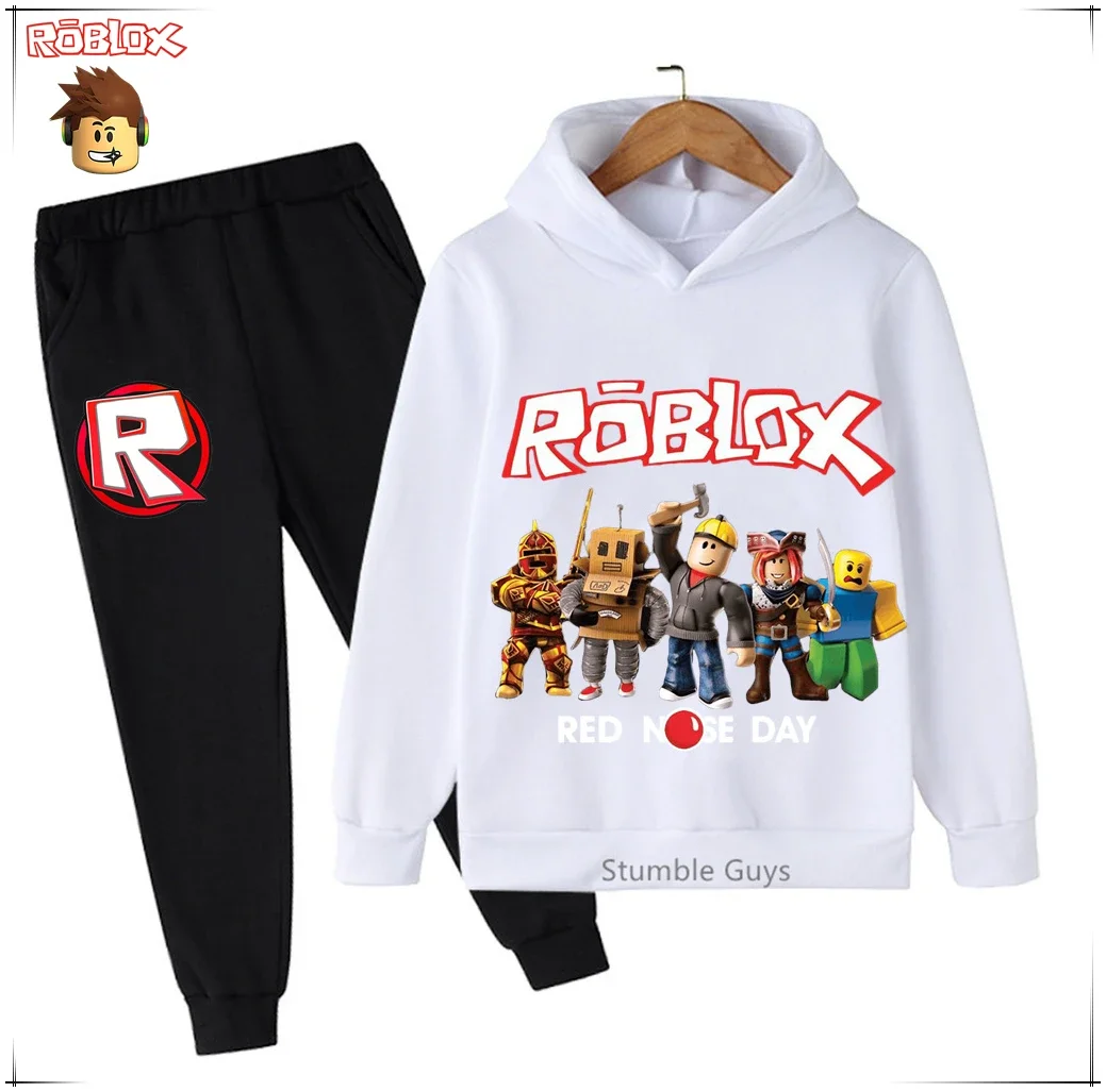 جديد أنيمي رياضي Roblox هوديي مجموعة ربيع الخريف الفتيان ملابس الفتيات الاطفال البلوز عادية