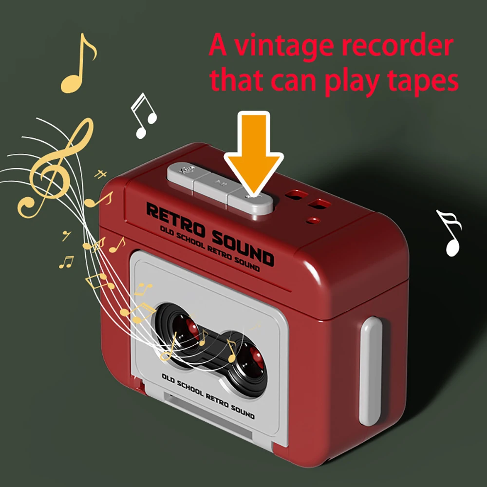 Mini enregistreur de cassette rétro portable pour adolescents, porte-clés de musique vintage classique, pendentif mélodie itude, breloque pour sac, cadeaux, 1PC