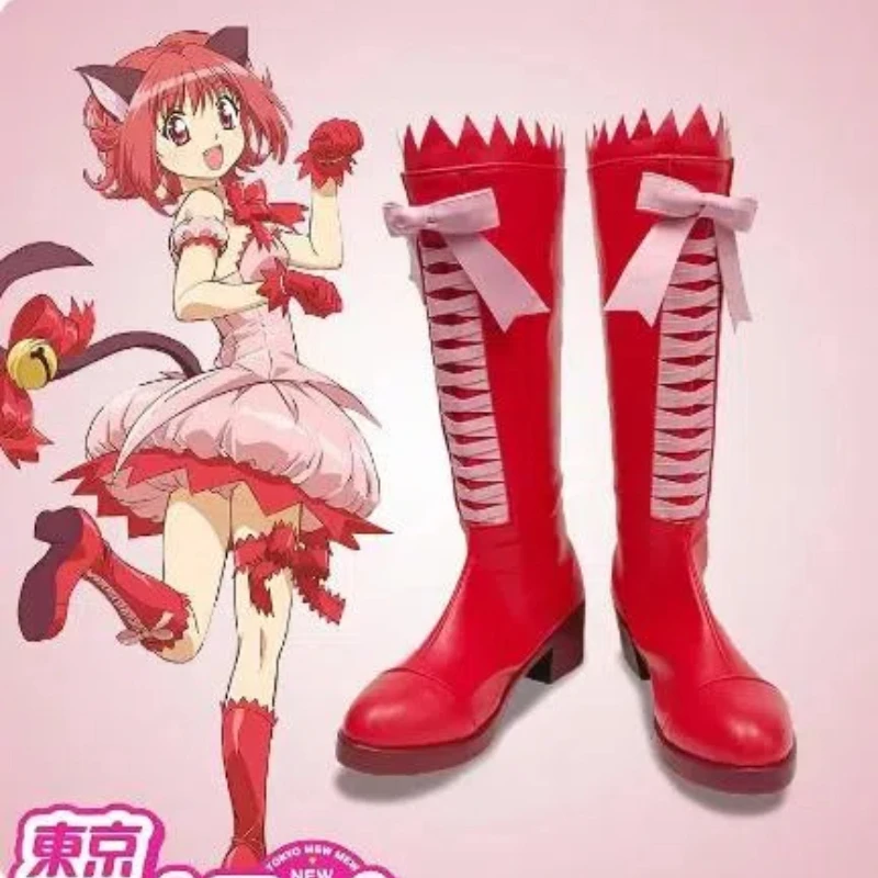 

Momomiya Ichigo Cosplay Boots Tokyo Mew Mew Momomiya Ichigo Pink Shoes High Heels Accessory Halloween