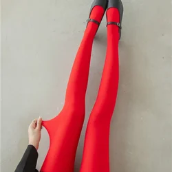 Positive red stockings spring retro matte velvet bottoming socks women's sense of ultra-thin thin non-permeable pantyhose