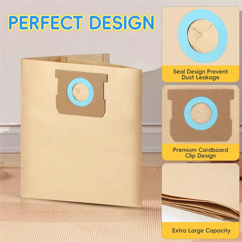 A85I-16 PACK DXVA19-4101 Bags For  Vacuum Bags For  6-10 Gallon Wet/Dry Vacuum, For Shop Vac Bags