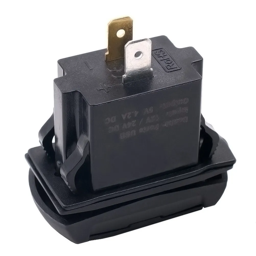 

12-24V Dual USB Voltmeter Power Socket Outlet Portable Fireproof Nylon Protective Cap for Motorcycle Car Boat Atv Rv Suv