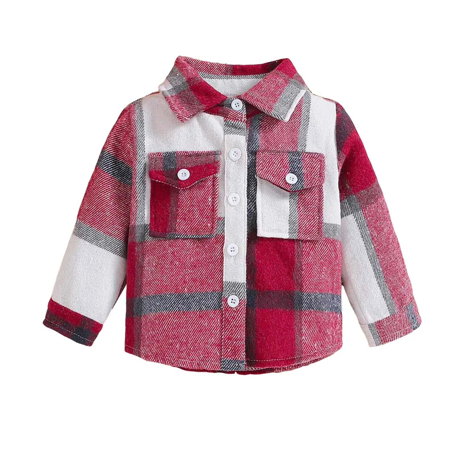 

Toddlers Snow Jacket Children's Spring New Children's Long Sleeved Lapel Casual Boy Plaid Shirt Pajamas Coat for Baby Boy