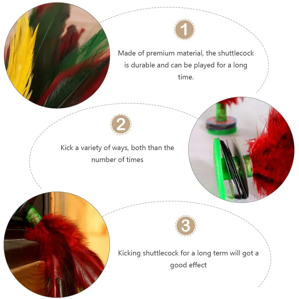 

4 Pcs Shuttlecock Sports Training Pingpong Children's Kicking Game Colored Chinese Adult's