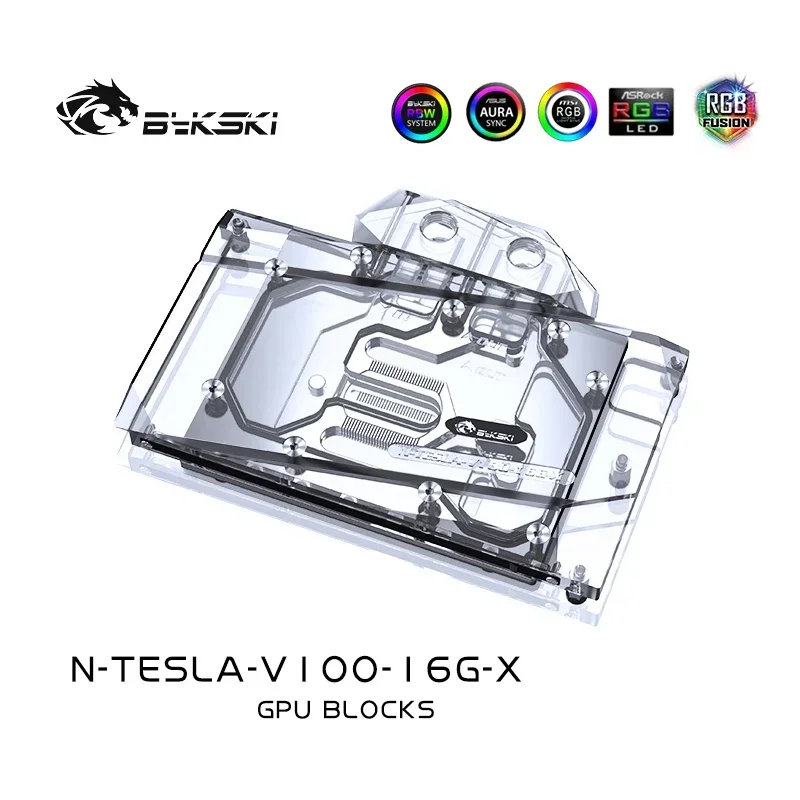 Imagem -04 - Bykski-gpu Water Cooling Block para Nvidia V100 Vga Cooler Placa Gráfica Fhl 5v A-rgb 16gb