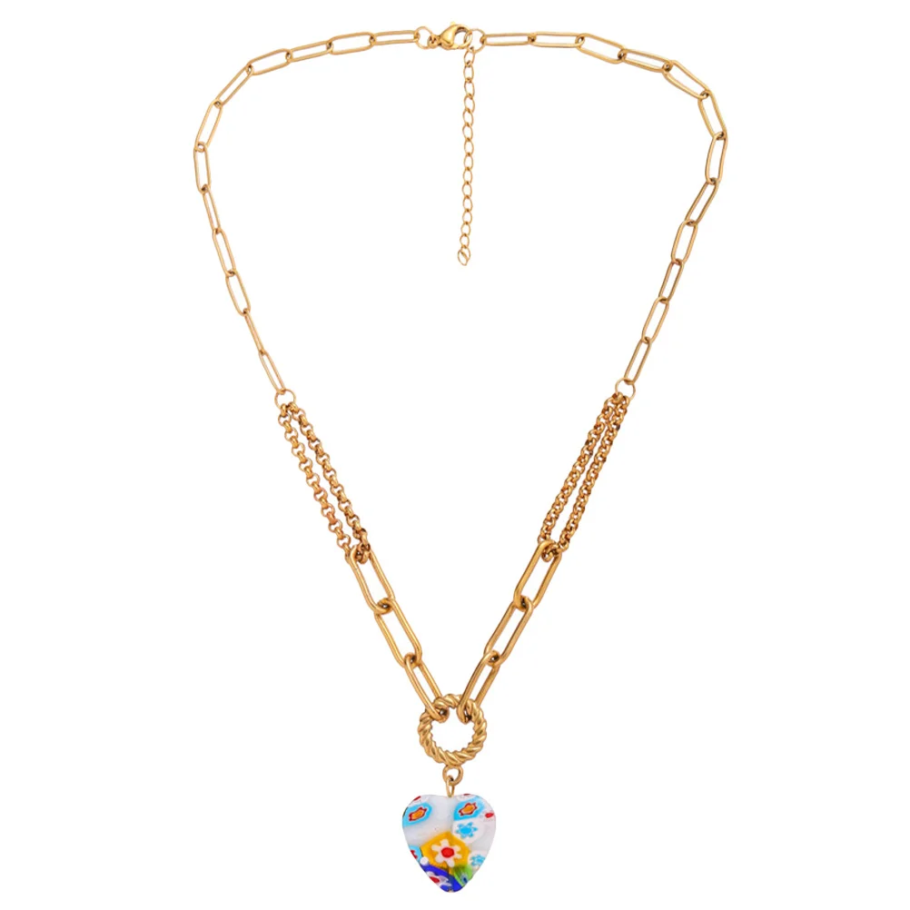 

Heart Pendant Necklace For Women Elegant Aesthetic Clavicle Chain Jewelry Gift Wedding Valentine Birthday Present Ethnic Style