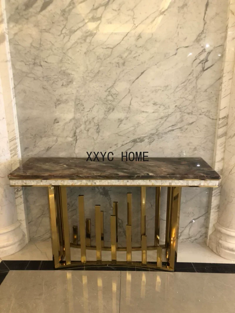 

Высококачественные диванные столики, золотой крыльцо, европейский стиль, мрамор, скандинавская гостиная, входная дверь, искусство из нержавеющей стали