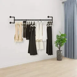 Retro Metal Wall Coat Rack Iron Art Water Pipe Clothing Display Stand Stylish Storage for Home Or Clothing Store