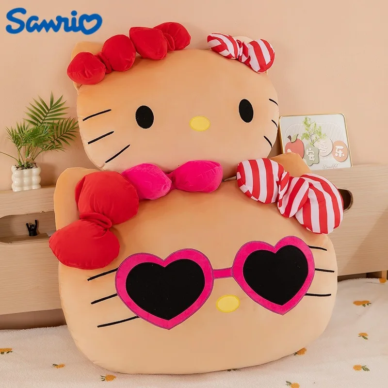 

40/60 см большой размер Sanrio черная кожа Hello Kitty аниме плюшевая кукла Kawaii украшение комнаты плюшевая подушка праздничный подарок