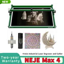 NEJE 4 Max Leistungsstarke Gravur Schneiden Maschine Mit Vier-Achse Control System Für Edelstahl Acryl Holz Drahtlose Offline