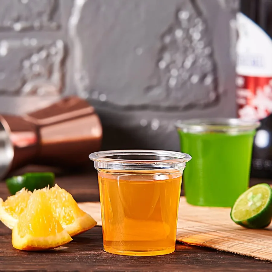 1000 PACK 1 oz Plastic Borrelglaasjes 1 Ounce Clear Party Cups voor Wodka Whiskey Tequila Mini Plastic Containers voor Saus en S