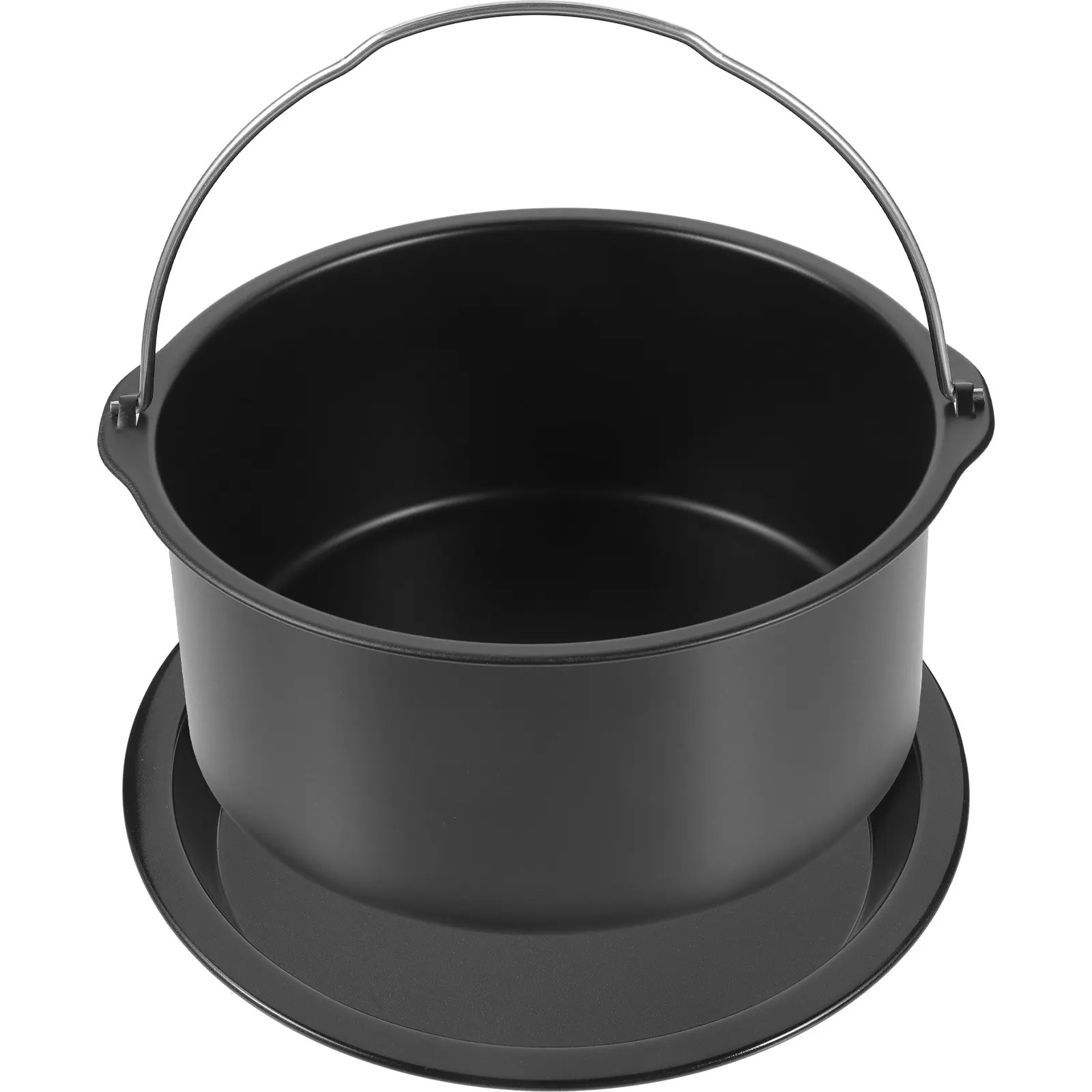 1 conjunto de formas para bolo para fritadeira elétrica, antiaderente, reutilizável, em aço carbono, assadeira para fritadeira elétrica, assadeira para forno, para cozinhar carne, vegetais e sobremesas.