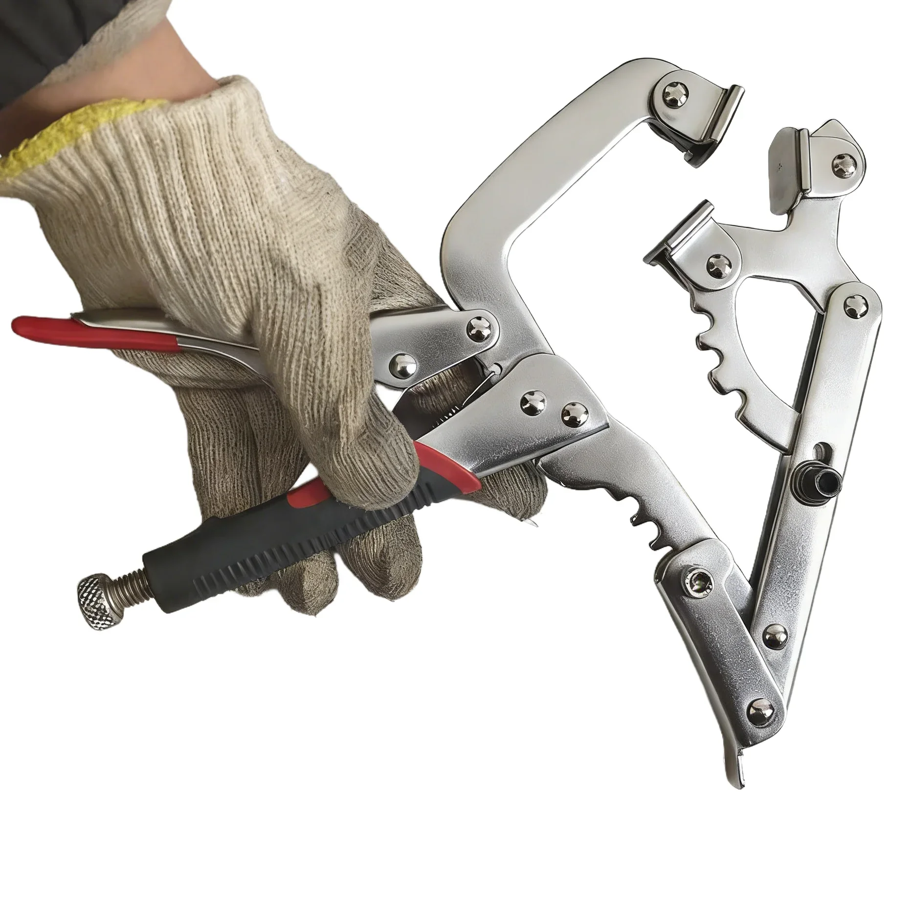 10 Inch C Clamp Three Head Locking Pliers Adjustable Width Vise Grip for 2" to 5' Woodworking Welding Alicate Parafusos view 3