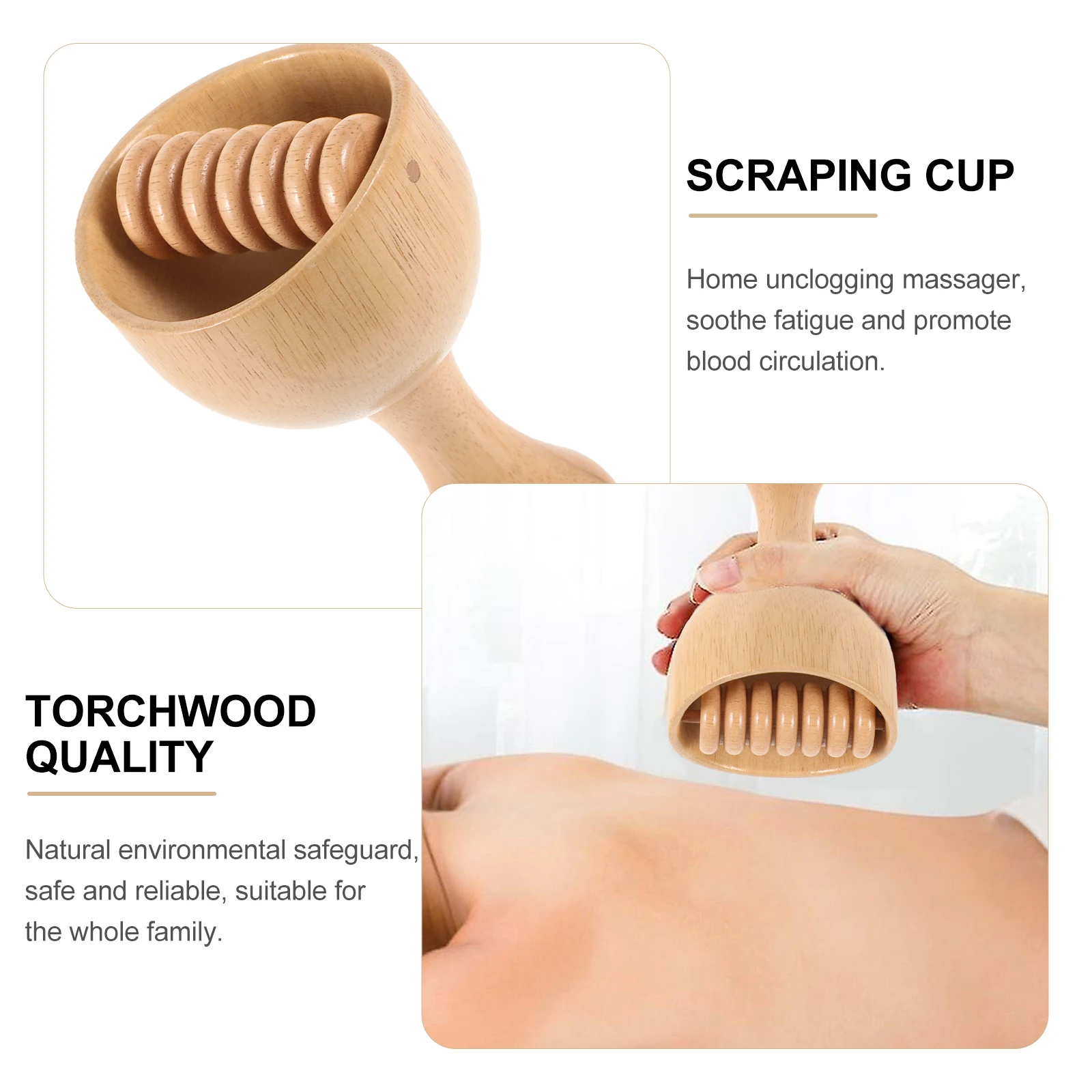 

Wooden Therapy Cup Roller Massager For Scraping Cupping Massage Relief Ergonomic Design Fatigue Relief Tool Wooden Massage