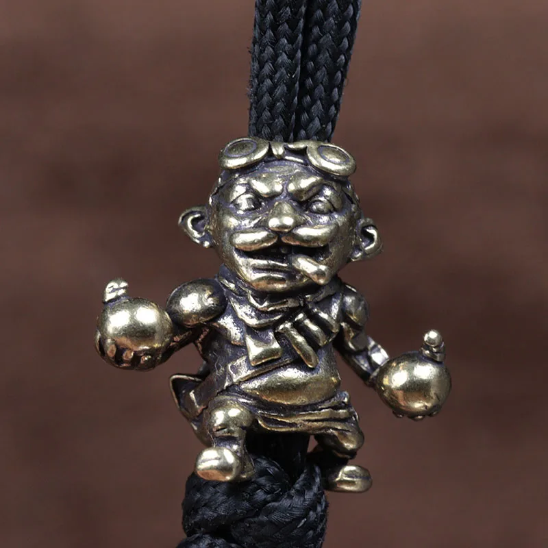 Alliance Gnome Smoking Soldier Engineer Brass Knife Beads DIY Paracord Woven Lanyard Keychain Pendants EDC Tool Accessories