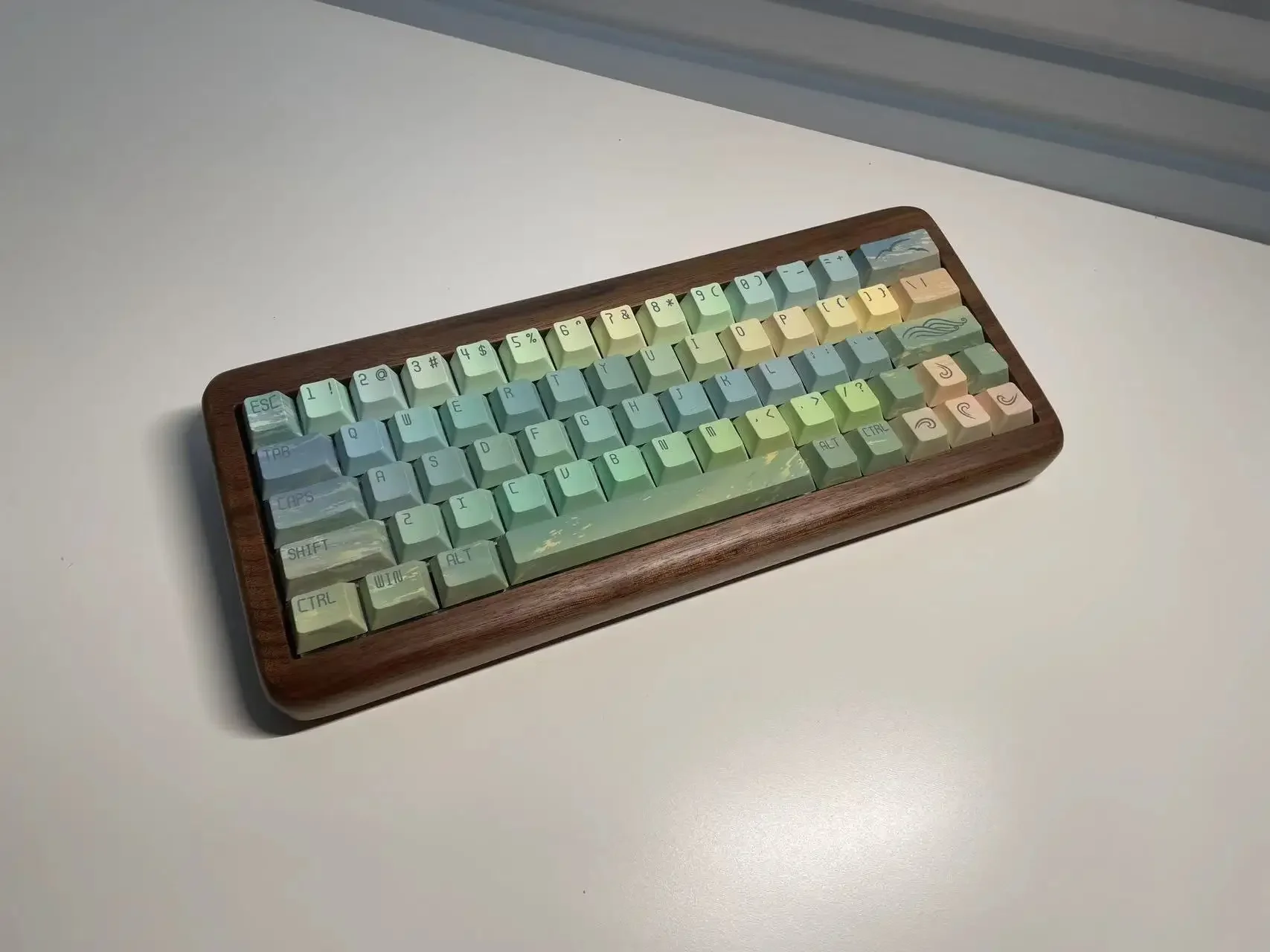 Original Haishan spring keycap Original height National style Ancient style keycap design Green