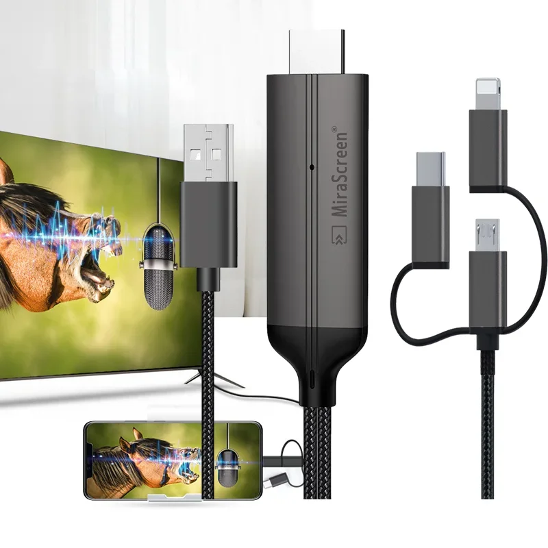 LD36 سلك HD تدفق عرض جهاز استقبال للتليفزيون دونغل USB 3 في 1 التوصيل تشغيل شاشة النسخ المتطابق ل Andriod HDTV