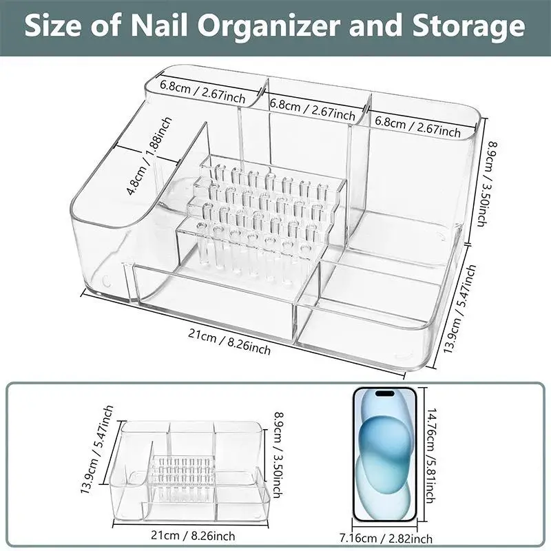 Soporte para máquina de uñas y taladro de uñas, soporte de plástico transparente para broca de 28 orificios, adecuado para almacenamiento de escritorio, almacenamiento para el cuidado de la piel