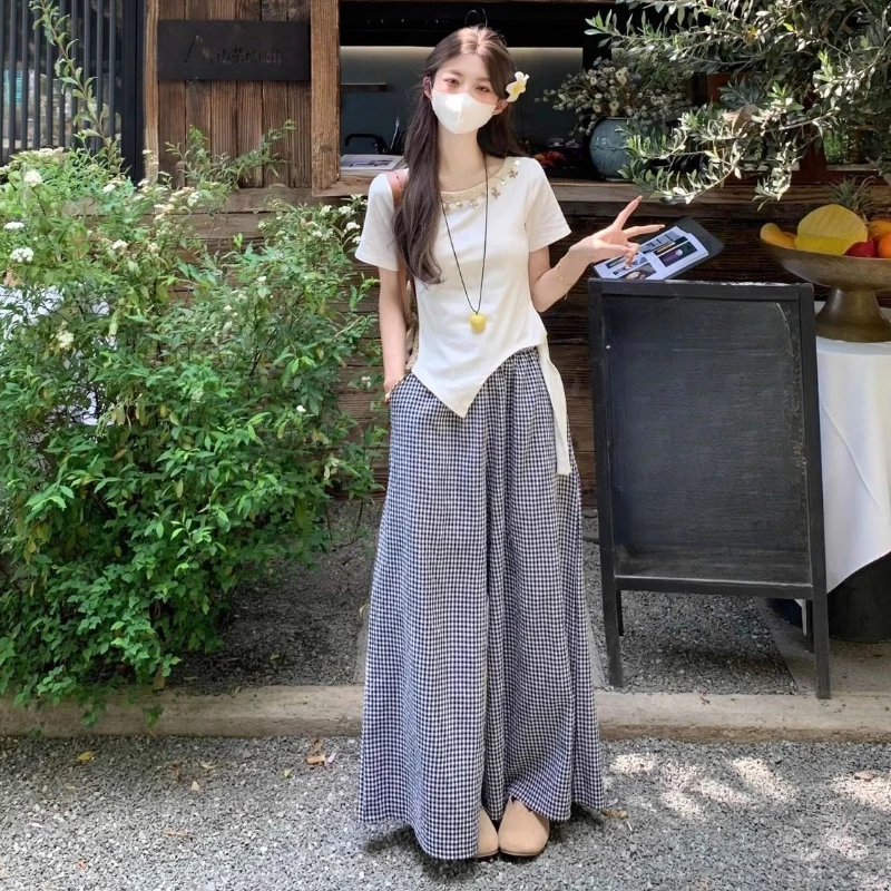 

Топ и брюки Женская одежда Нижняя одежда Trend 2025 Co Ord Роскошные удобные корейские стильные комплекты брюк для женщин из 2 предметов