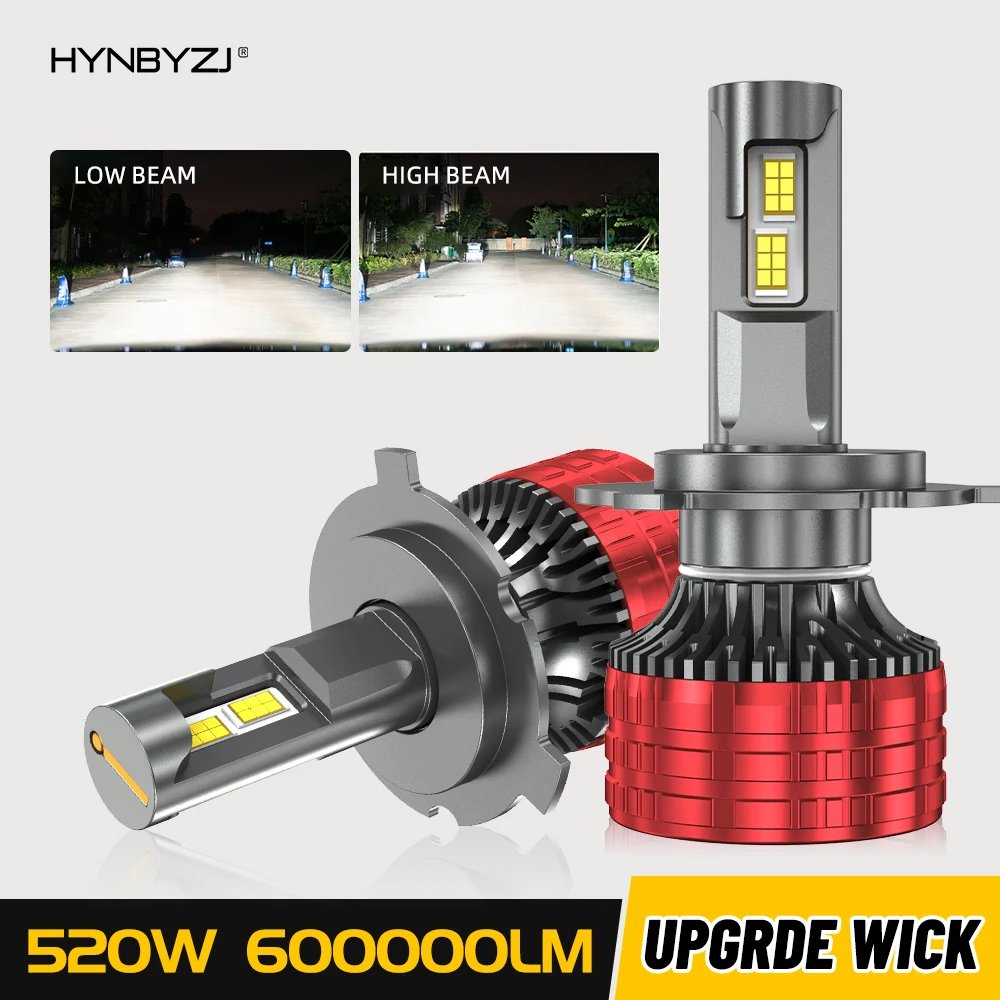 

HYNBYZJ H7 Led 520W H4 600000LM LED Canbus Lamp H1 H11 H8 H9 9005 HB3 9006 HB4 9012 Super Bright Car Headlight Bulbs 6500K