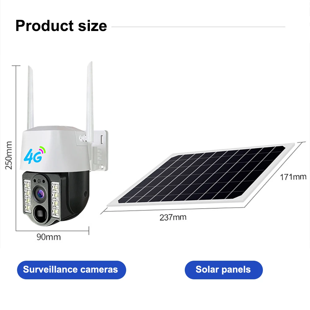 Saikiot V380 Pro 4MP 4G SIM WIFI Solar Powered Battery Camera CCTV Security WIFI Solar Camera Rechargeable Outdoor Solar Camera