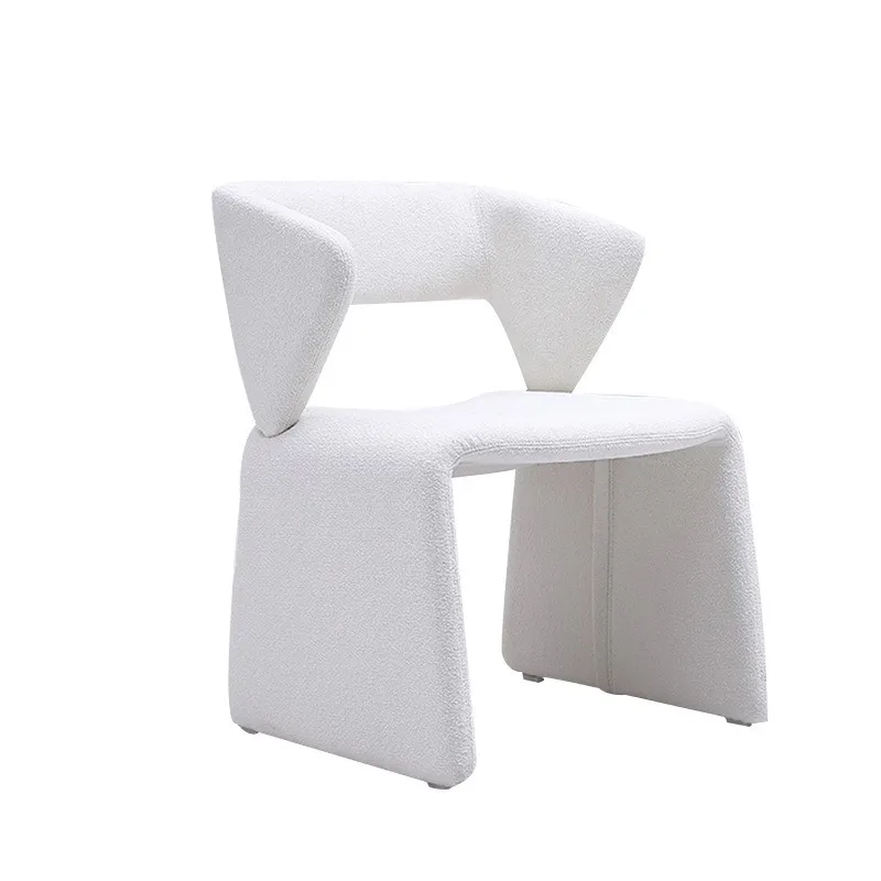 Italian Creative Design Of Teddy Velvet Material Can Be Used As A Light Luxury Leisure Dining Chair Bedroom Dressing Chair New