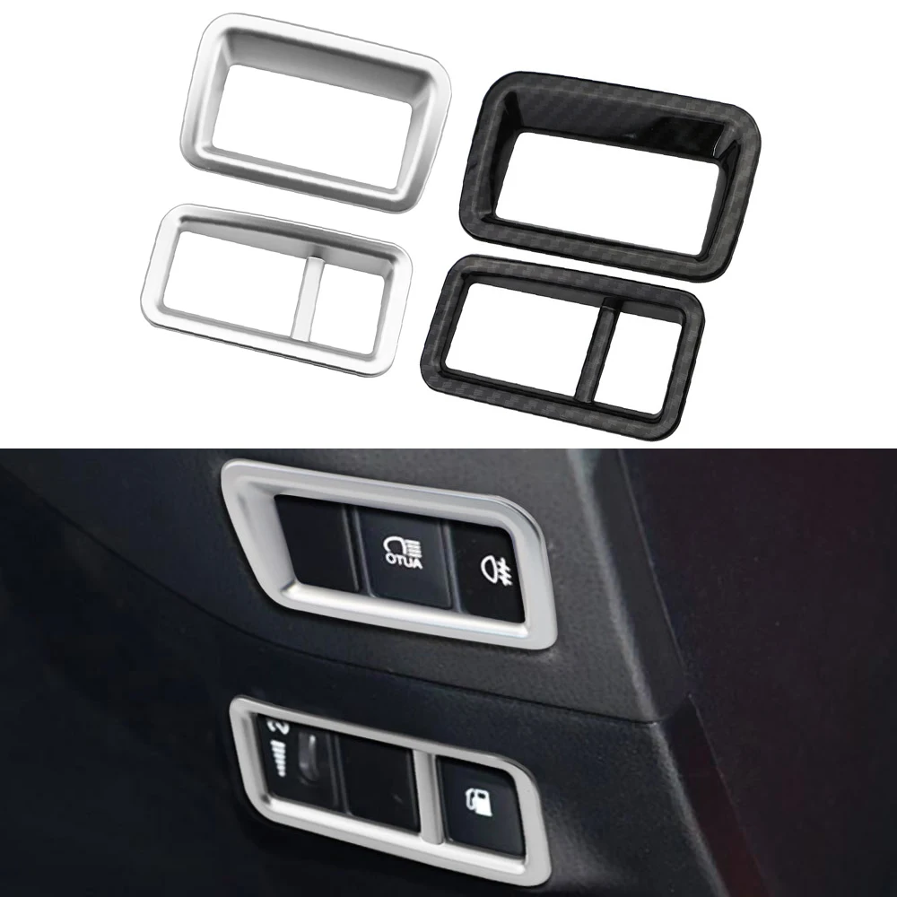 2Pcs ABS Car Headlight Head Lamp Fuel Tank Switch Panel Frame Cover Trim Sticker for Toyota C-HR CHR 2016 - 2020 Accessories