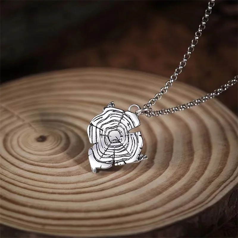 Vintage Growth Ring Pendant Necklace For Men Jewelry Popular Male S925 Chain Bead Choker Accessories