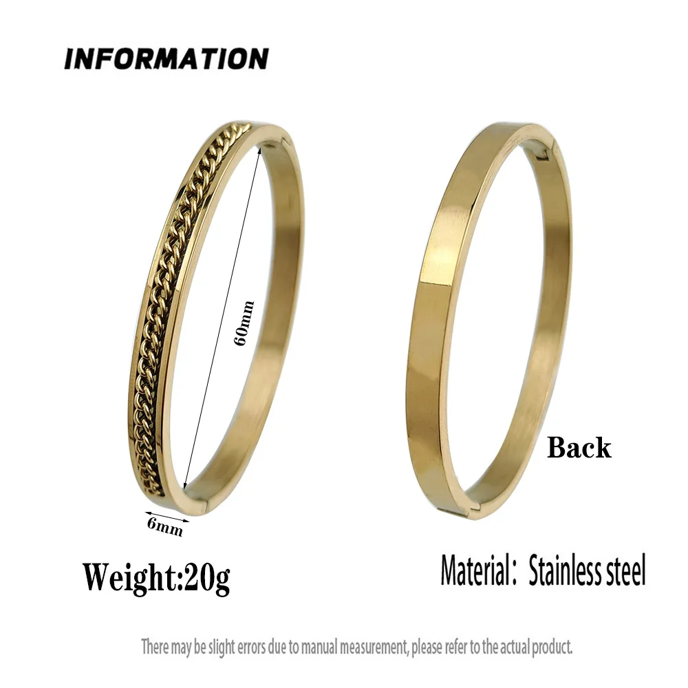 Punk style chain stainless steel gold-plated women\'s bracelet, high quality waterproof metal bracelet, party jewelry
