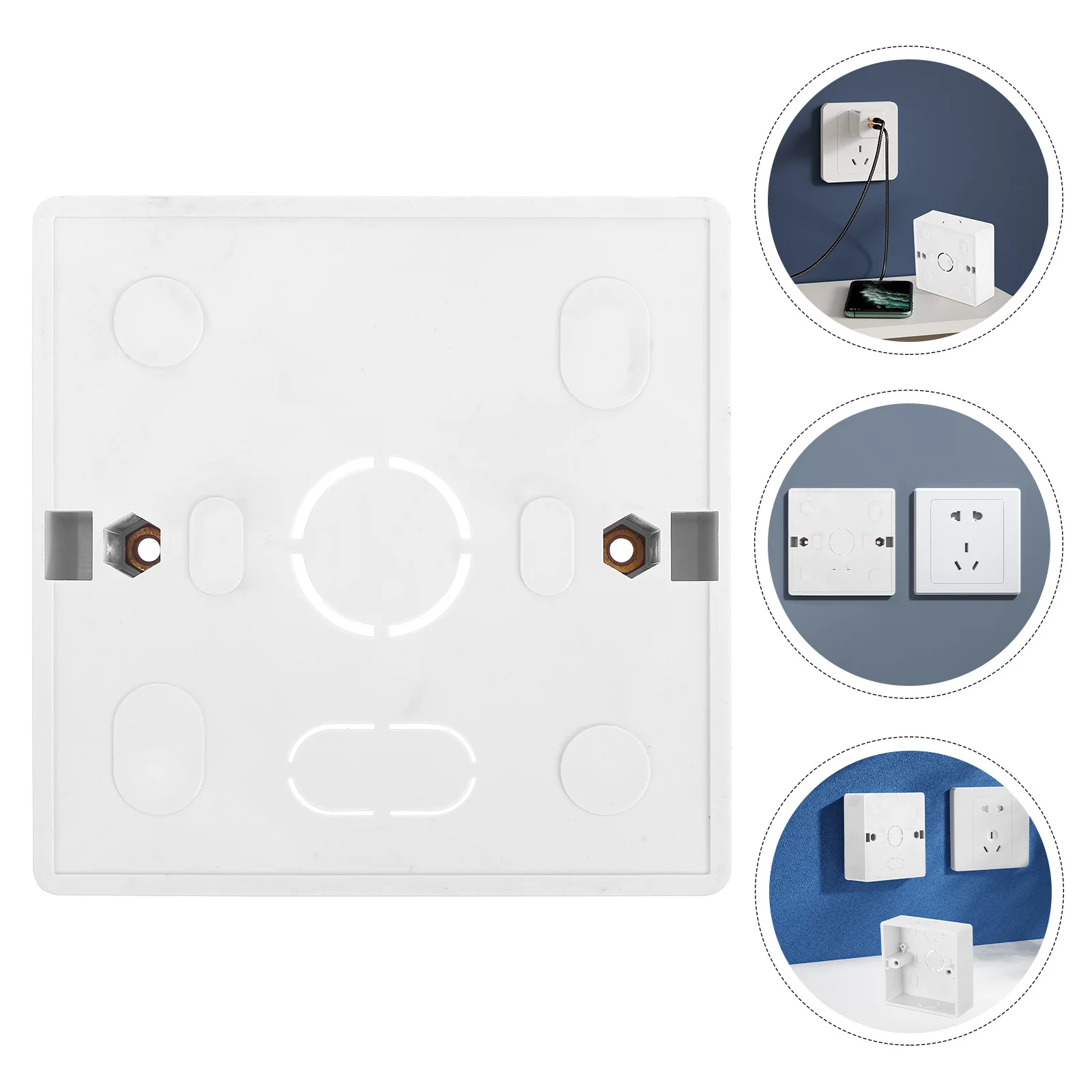 

4Pcs Durable Outdoor Electrical Box Weatherproof PVC Junction Box Easy Install Versatile Outlet Base