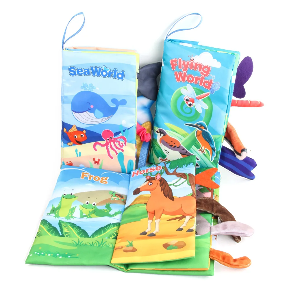 Babystaartdoek Boek Voor Pasgeborenen 3d Boek Oceaanbos Vliegende Dieren Cognitieve Montessori Vroeg Educatief Speelgoed Voor Kinderen Cadeau