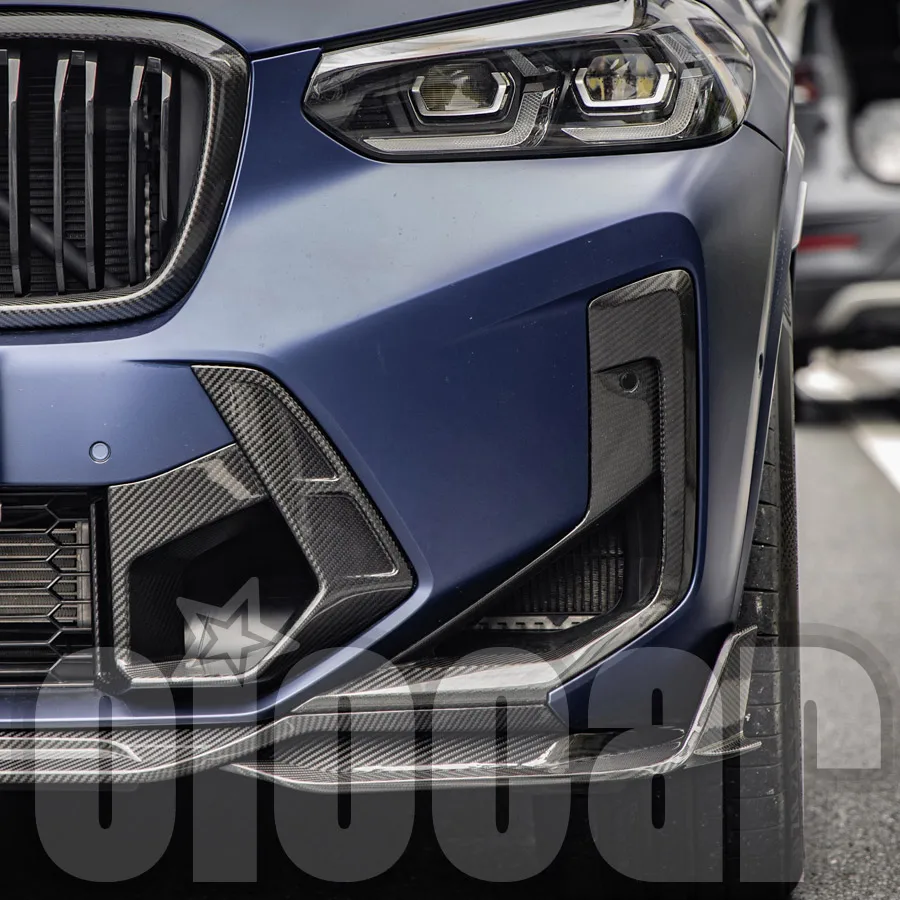 oiomotors SQ A Style Dry Carbon Front Bumper Air Inlt Cover Trims for BMW F97 LCI X3M,F98 LCI X4M