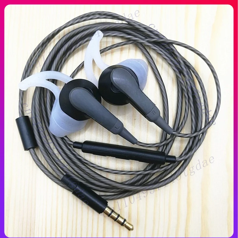 Cable trenzado negro y marrón DIY con micrófono para auriculares Bose semi-in-ear con subwoofer