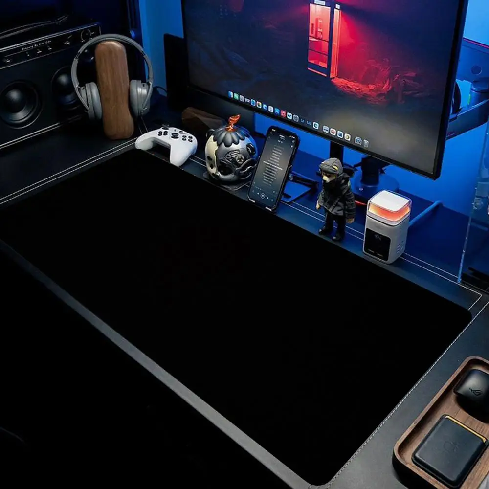 

Black White And Gray Solid Colors Mouse Pad large keyboard mouse desk pad non-slip rubber gaming mouse pad laptop mouse carpet