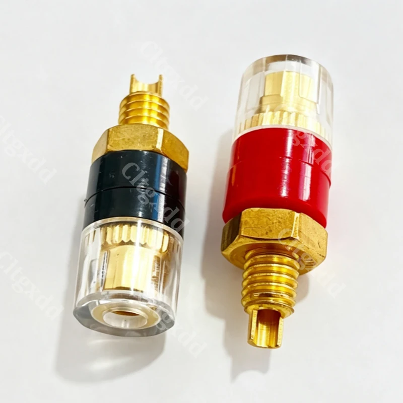 Cltgxdd 2 Stück Messingklemmen für 4-mm-Bananenstecker, CD-Audio-Lautsprecher, Anschlusskabel, Verstärker, Gewinde 31 mm/33 mm – Detail 7