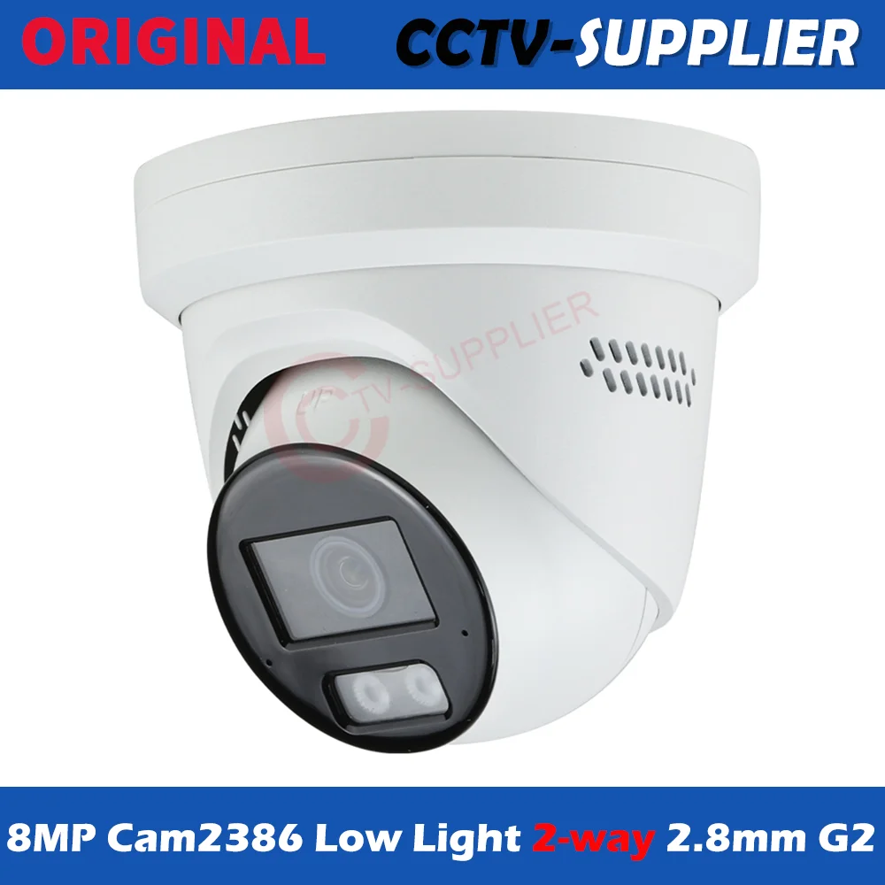Original Cam2386g2-sound light alarm 8MP IP Camera 4K DarkFighter Low Light PoE Turret Built in MIC & Speaker