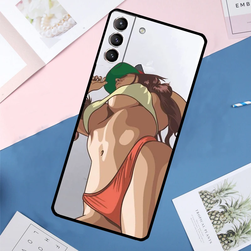 Beautifull Sexy Twerking Cartoon Girl Case For Samsung Galaxy S24 S23 S22 Ultra S20 S21 FE S8 S9 S10 Plus Note 10 20 Ultra Cover